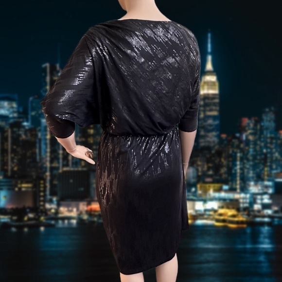 Igigi Designer Special Occasion Dress Size 14/16 Black Shimmer Mid-Length NWT - Picture 6 of 16